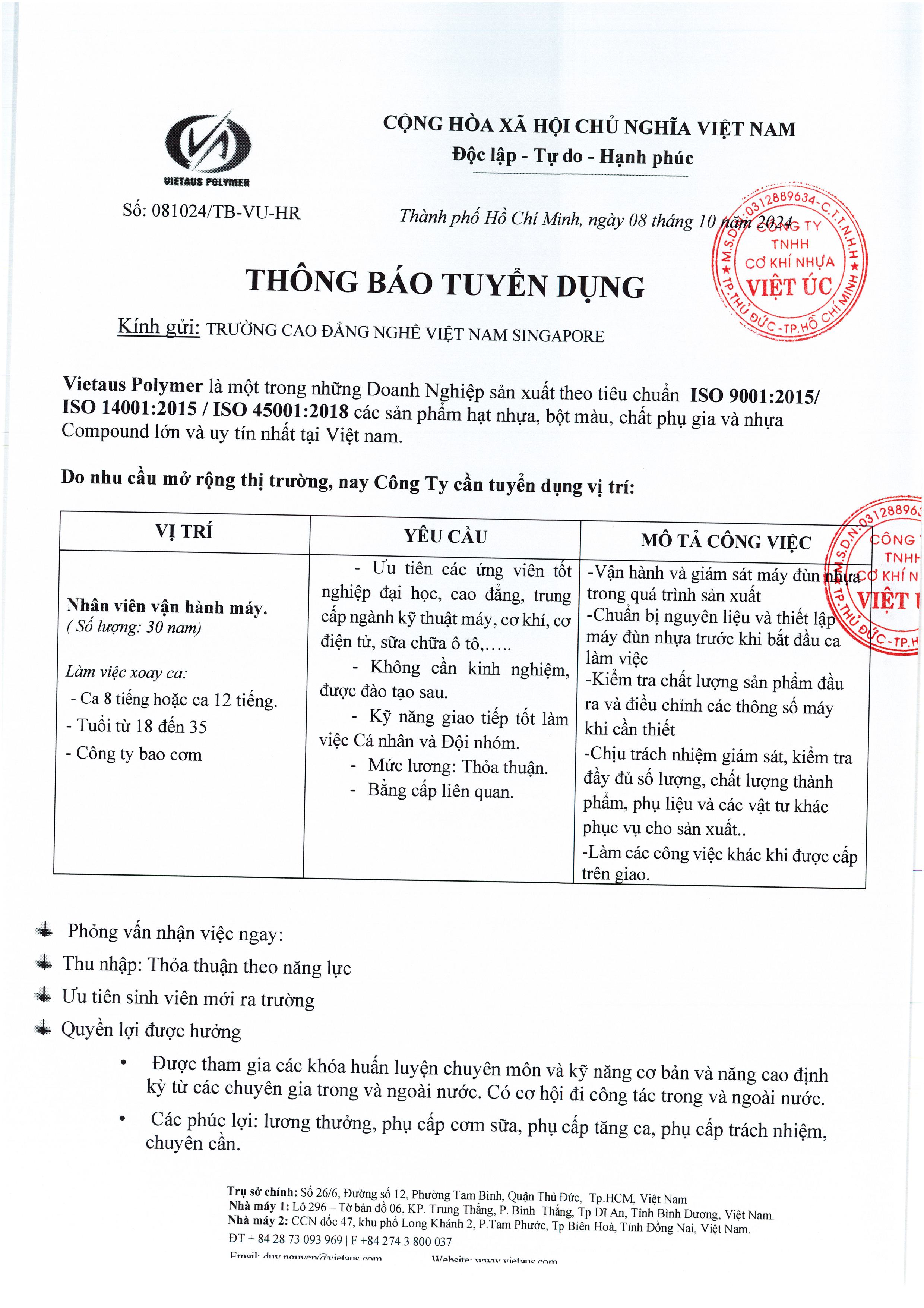 TB TUYEN DUNG CTY VIET ÚC-hình ảnh-0